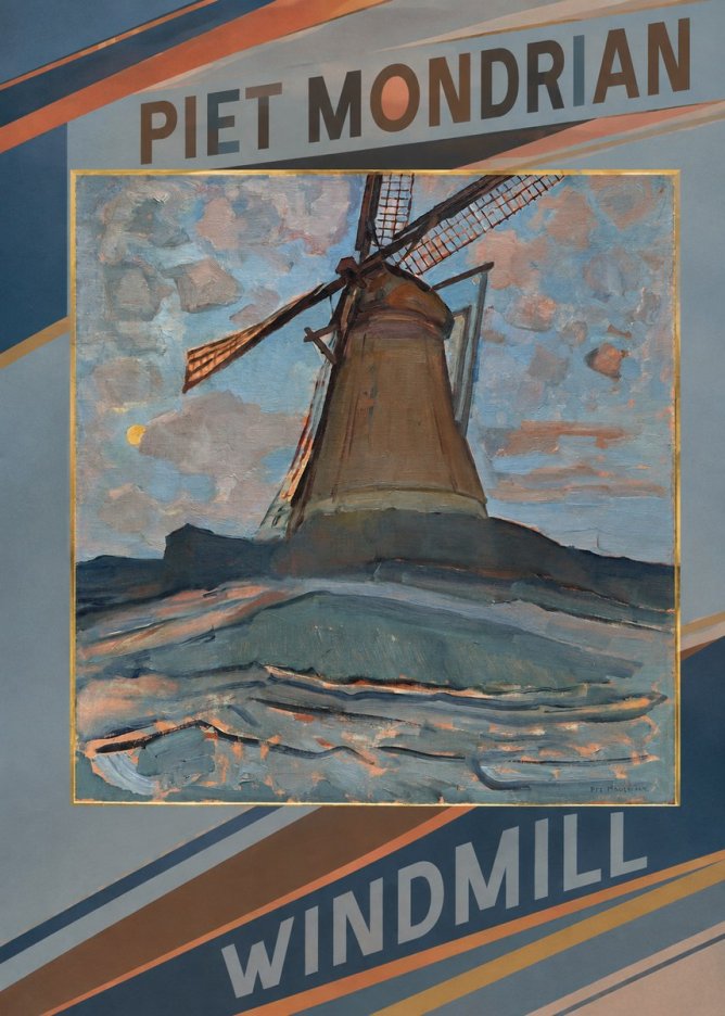 Piet Mondrian Windmill No3 - Plakát