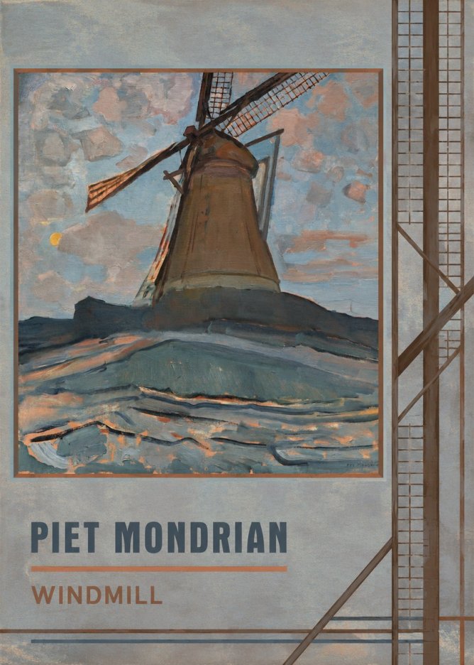 Piet Mondrian Windmill No5 - Plakát