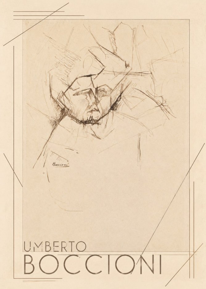 Umberto Boccioni Head Study No1 - Plakát