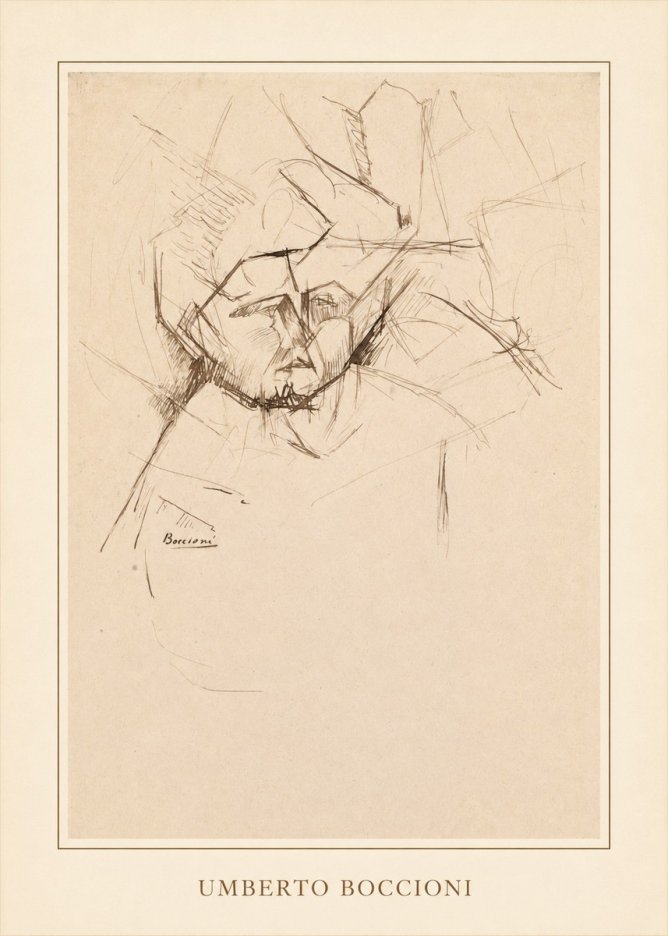 Umberto Boccioni Head Study No4 - Plakát