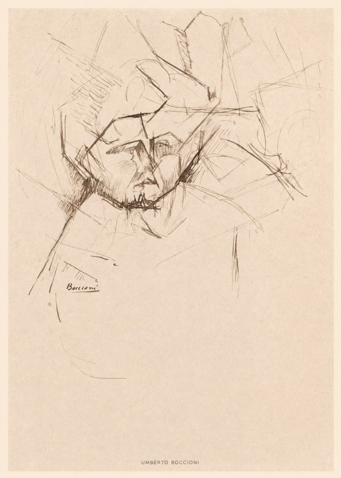 Umberto Boccioni Head Study No6 - Plakát