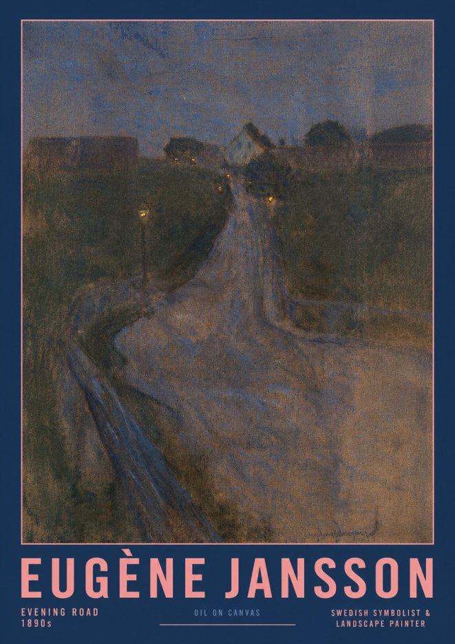 Eugène Jansson Evening Road No2 - Plakát