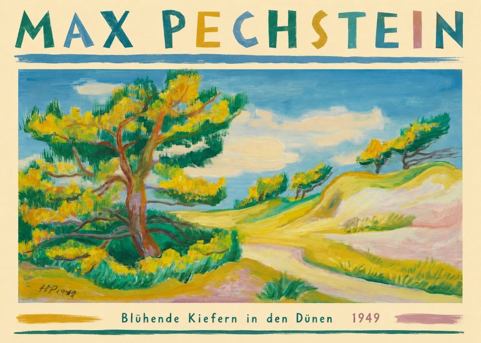 Max Pechstein Blühende Kiefern in Den Dünen No3 - Plakát