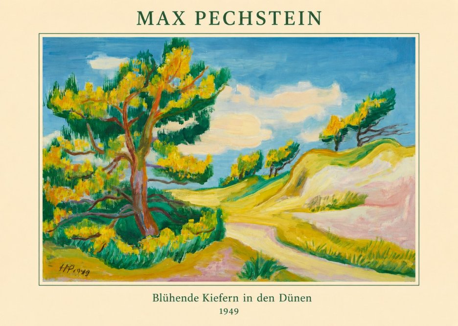 Max Pechstein Blühende Kiefern in Den Dünen No4 - Plakát
