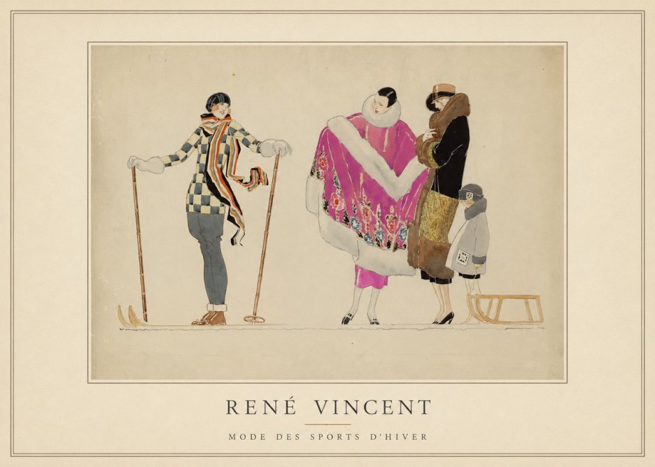 René Vincent Mode Des Sports D'hiver No5 - Plakát