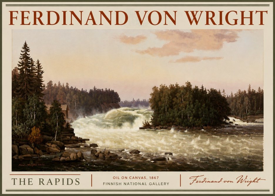 Ferdinand von Wright The Rapids No6 - Plakát