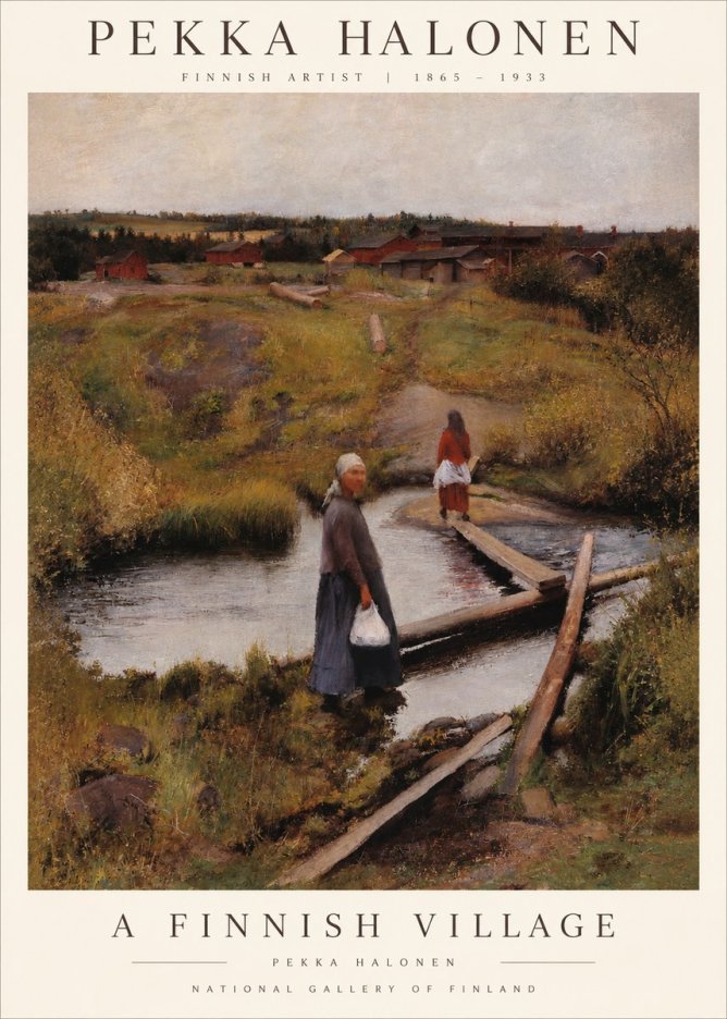Pekka Halonen A Finnish Village No1 - Plakát