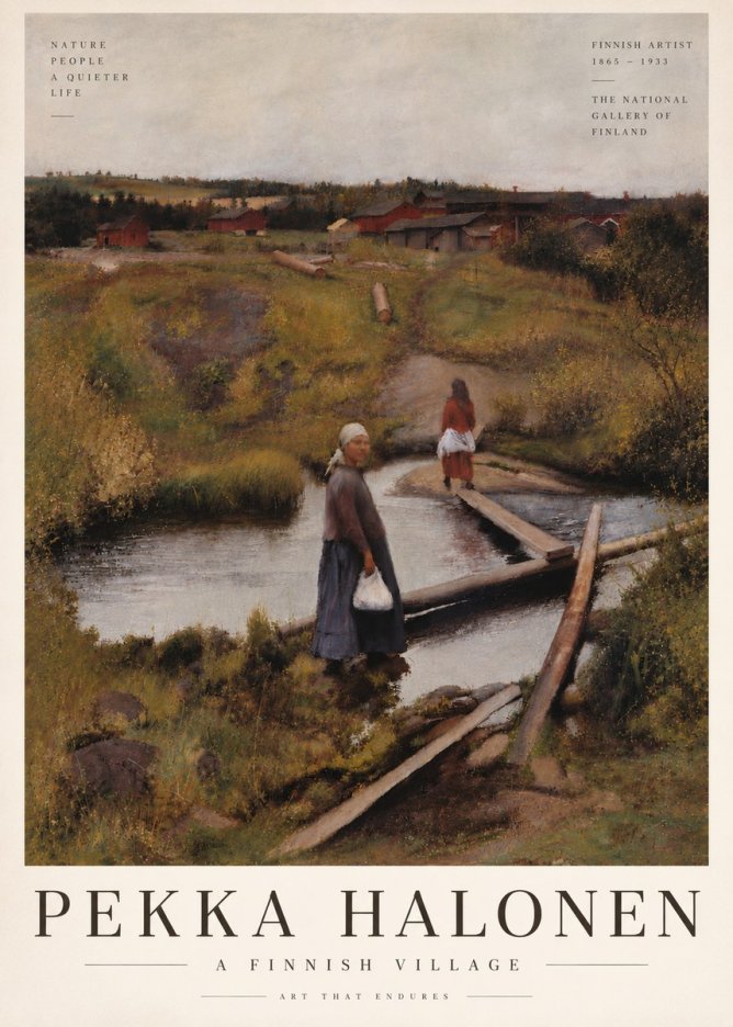 Pekka Halonen A Finnish Village No6 - Plakát