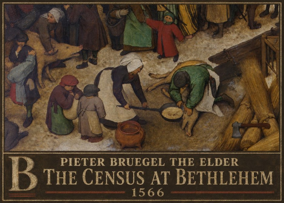 Pieter Bruegel The Census at Bethlehem VI No4 - Plakát