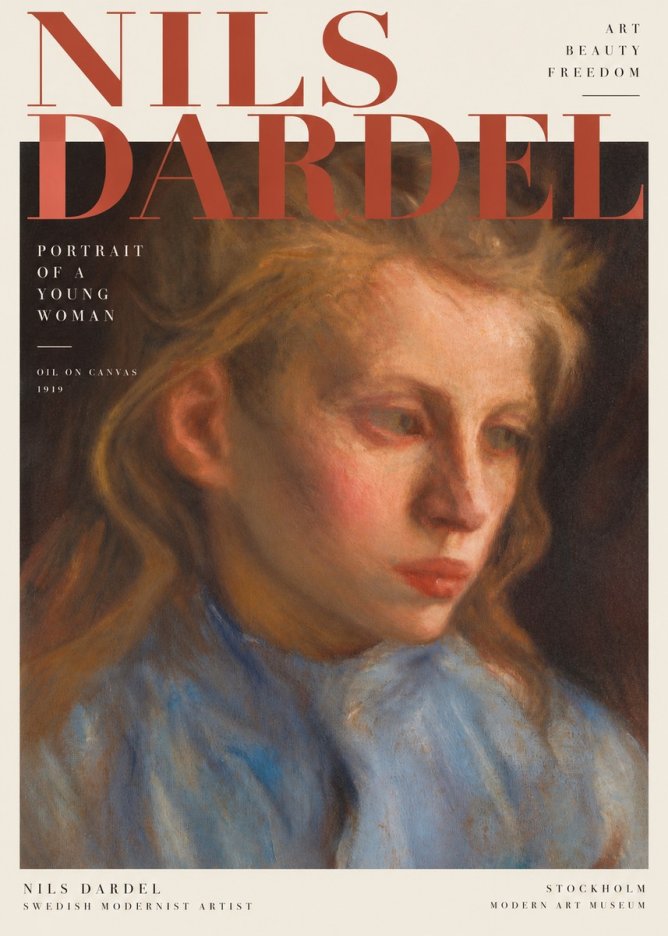 Nils Dardel Portrait of a Young Woman No4 - Plakát