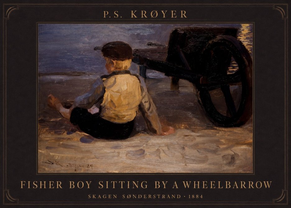 P.S. Krøyer Fisher Boy Sitting by a Wheelbarrow No5 - Plakát