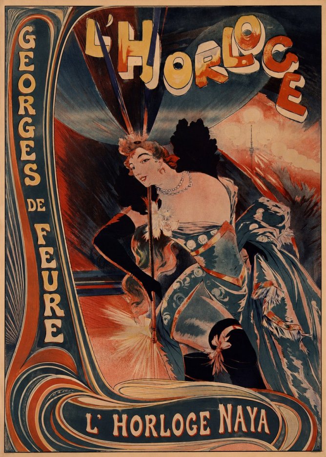 Georges de Feure L'horloge Naya No2 - Plakát