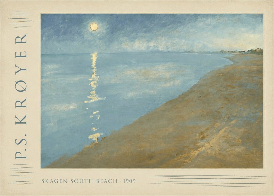 P.S. Krøyer Skagen South Beach · 1909 No2 - Plakát