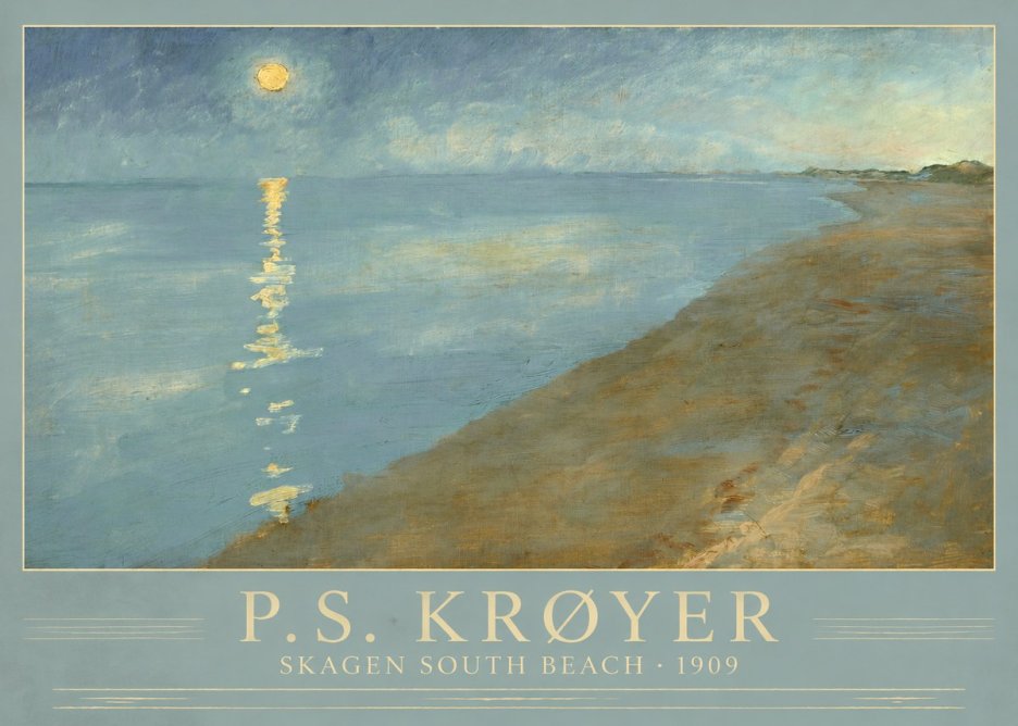 P.S. Krøyer Skagen South Beach · 1909 No3 - Plakát