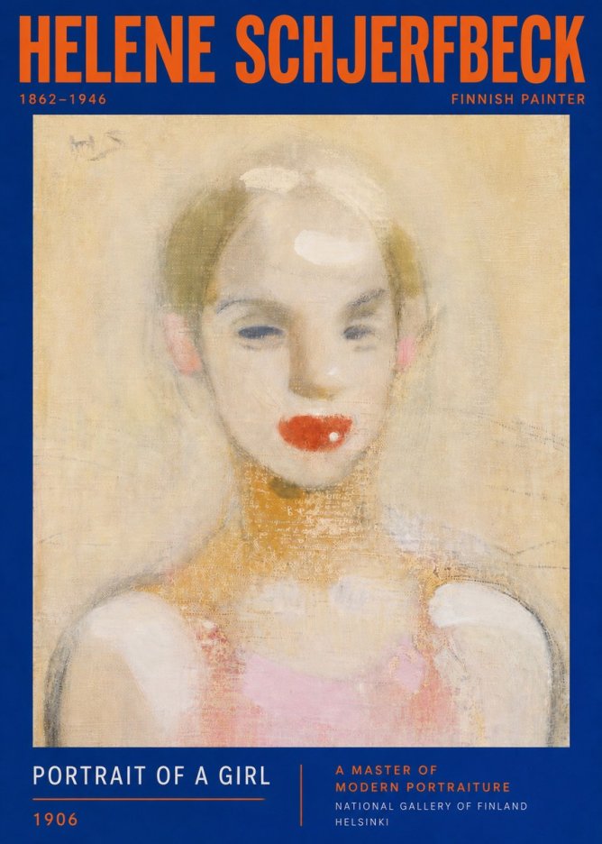 Helene Schjerfbeck Portrait of a Girl No3 - Plakát