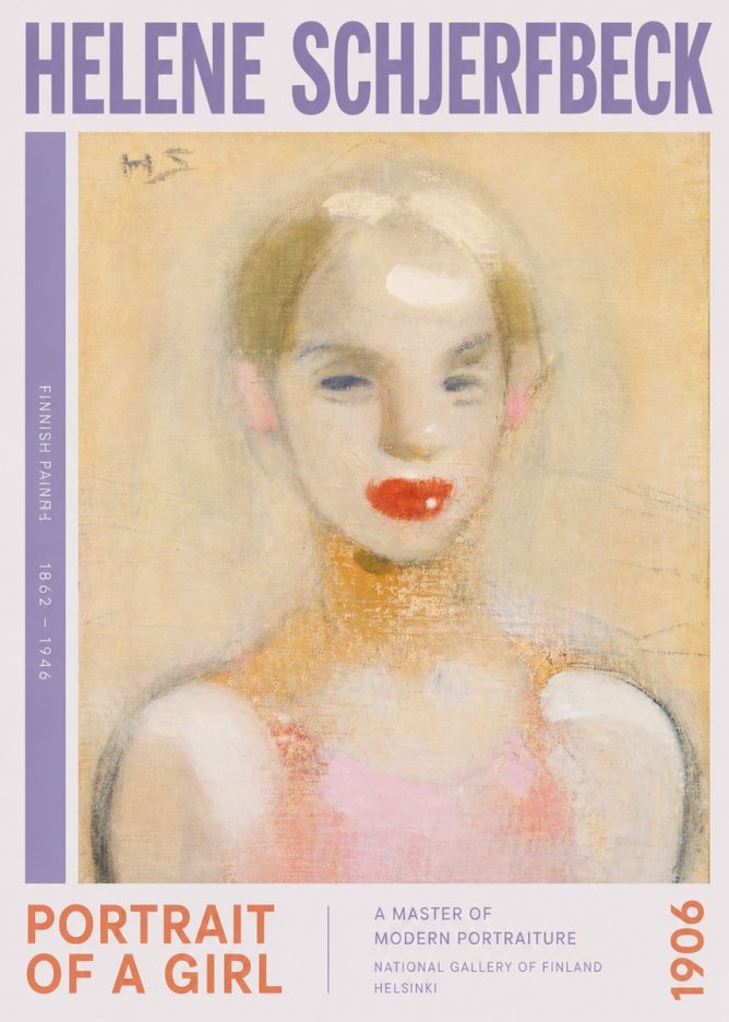 Helene Schjerfbeck Portrait of a Girl No5 - Plakát