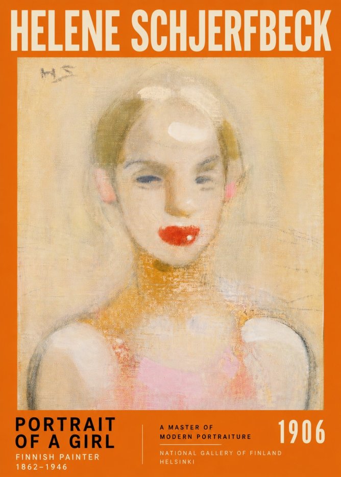 Helene Schjerfbeck Portrait of a Girl No6 - Plakát
