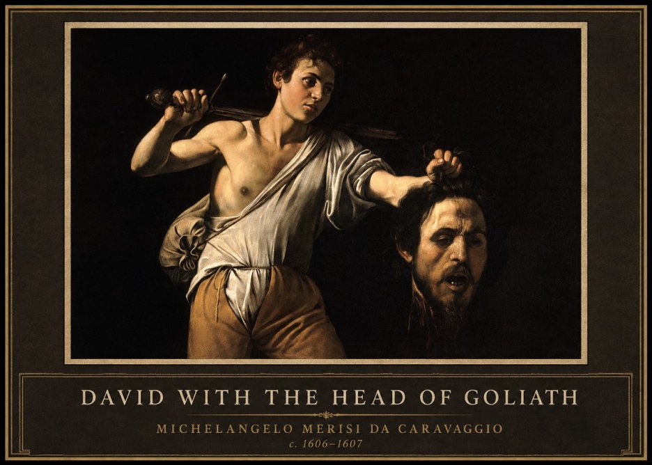 Michelangelo Merisi da Caravaggio David with the Head of Goliath V No1 - Plakát