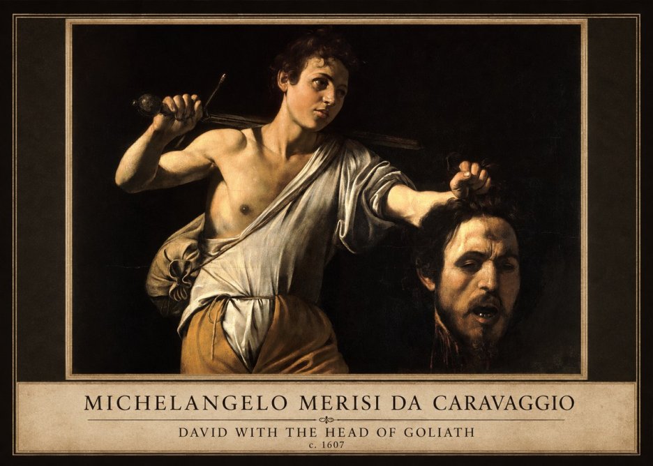 Michelangelo Merisi da Caravaggio David with the Head of Goliath V No4 - Plakát
