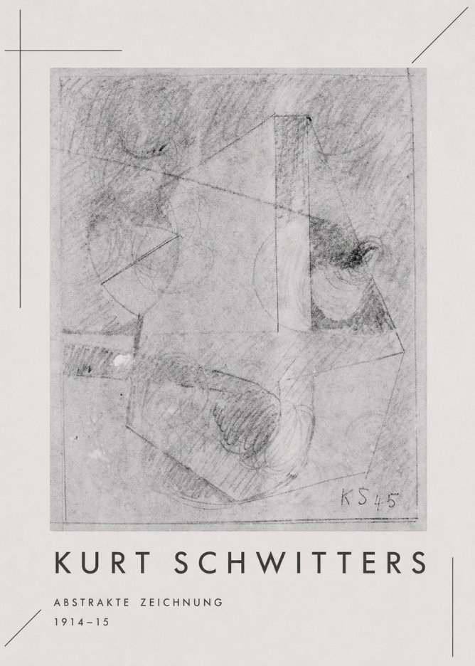Kurt Schwitters Abstrakte Zeichnung No1 - Plakát