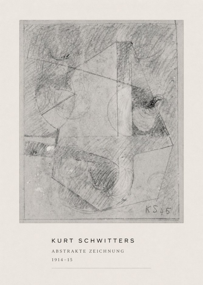 Kurt Schwitters Abstrakte Zeichnung No4 - Plakát