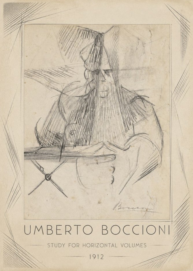 Umberto Boccioni Study for Horizontal Volumes No1 - Plakát