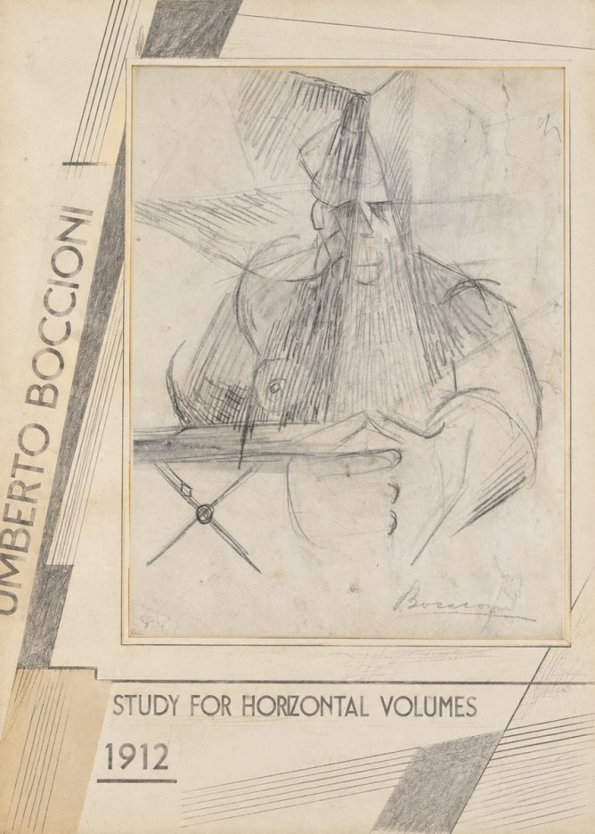 Umberto Boccioni Study for Horizontal Volumes No2 - Plakát