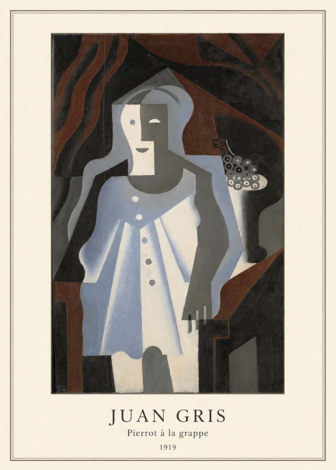 Juan Gris Pierrot À La Grappe No4 - Plakát