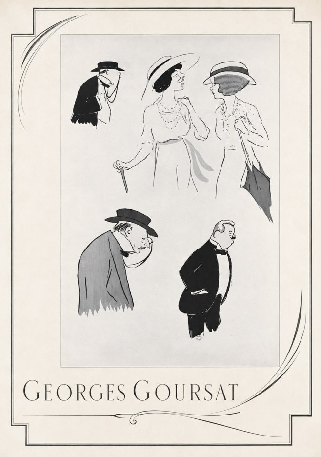 Georges Goursat Character Studies No2 - Plakát
