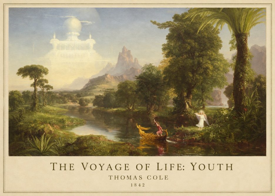 Thomas Cole The Voyage of Life: Youth V No1 - Plakát