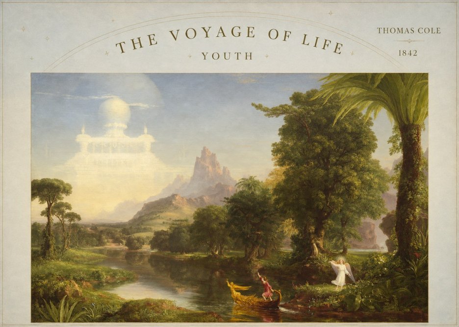 Thomas Cole The Voyage of Life: Youth V No4 - Plakát