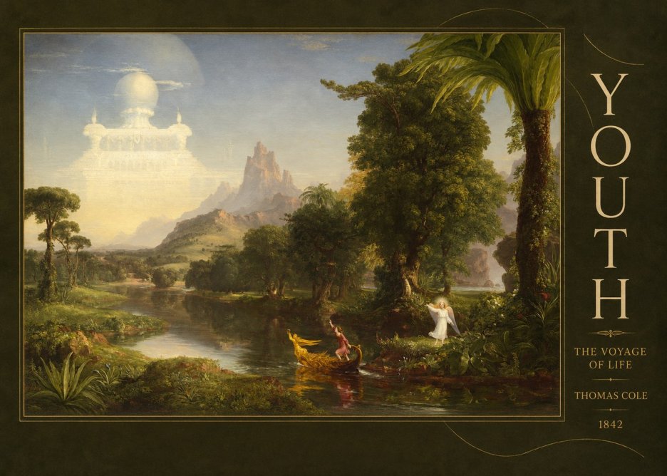 Thomas Cole The Voyage of Life: Youth V No5 - Plakát