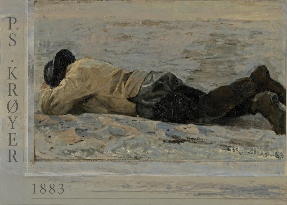 P.S. Krøyer Fisherman Lying on the Beach No2 - Plakát