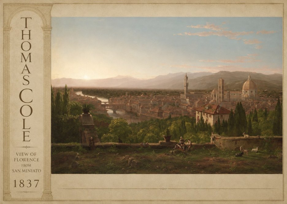 Thomas Cole View of Florence from San Miniato No2 - Plakát