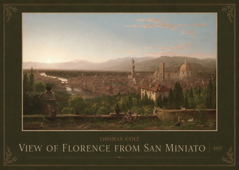 Thomas Cole View of Florence from San Miniato No3 - Plakát