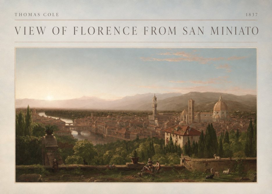 Thomas Cole View of Florence from San Miniato No4 - Plakát