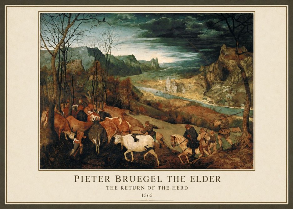 Pieter Bruegel The Return of the Herd No1 - Plakát