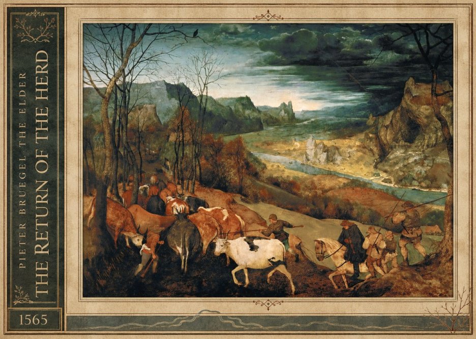 Pieter Bruegel The Return of the Herd No2 - Plakát