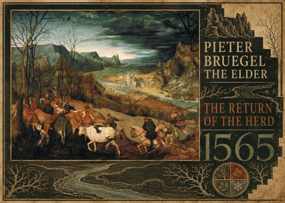 Pieter Bruegel The Return of the Herd No5 - Plakát