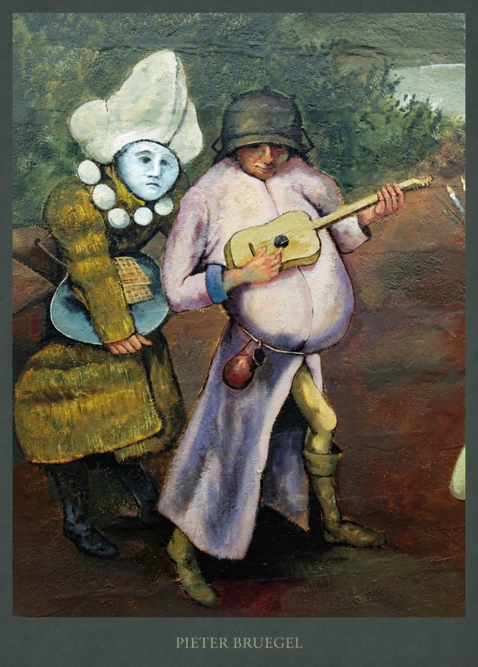 Pieter Bruegel Two Figures with a Lute No5 - Plakát