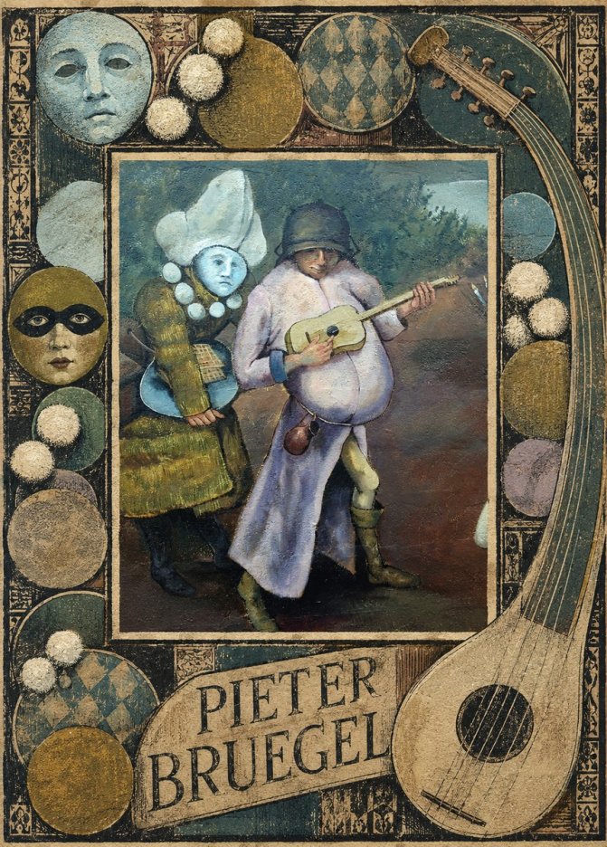 Pieter Bruegel Two Figures with a Lute No6 - Plakát