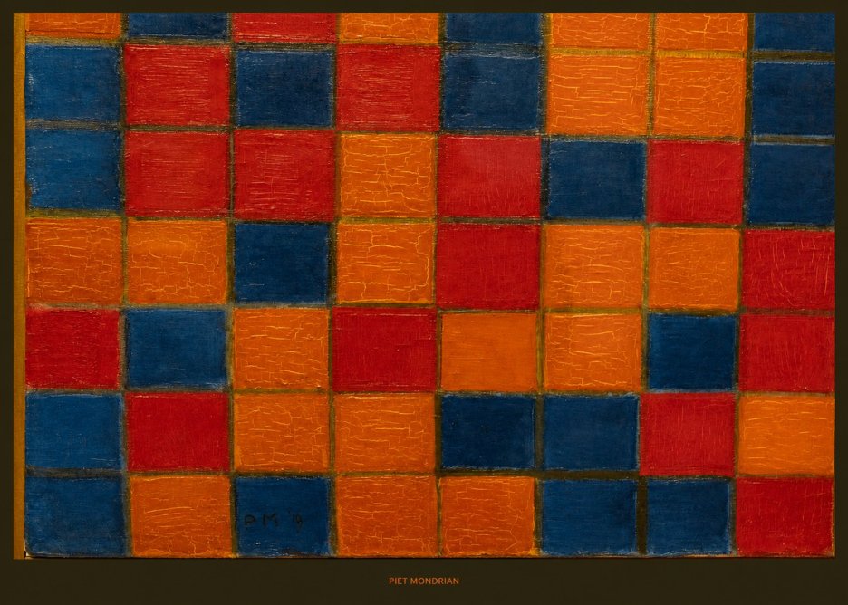 Piet Mondrian Checkerboard Composition with Dark Colors No6 - Plakát