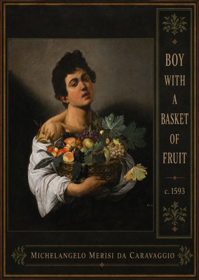 Michelangelo Merisi da Caravaggio Boy with a Basket of Fruit No2 - Plakát