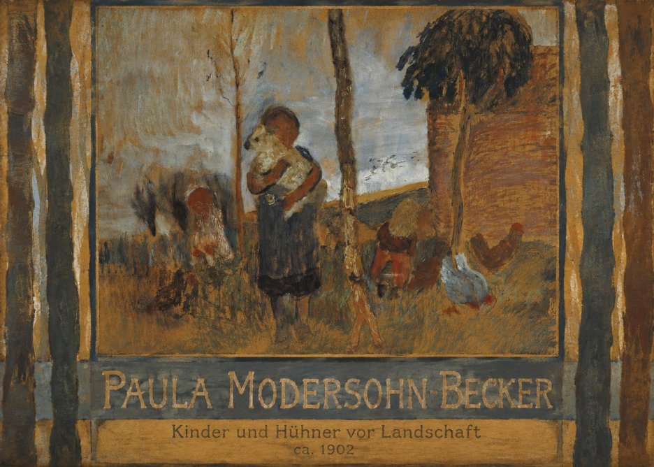 Paula Modersohn-Becker Kinder Und Hühner Vor Landschaft No3 - Plakát
