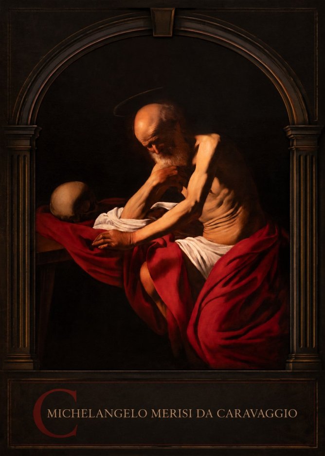 Michelangelo Merisi da Caravaggio Saint Jerome in Meditation II No3 - Plakát