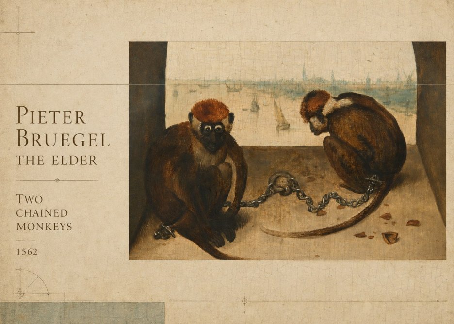 Pieter Bruegel Two Chained Monkeys II No5 - Plakát