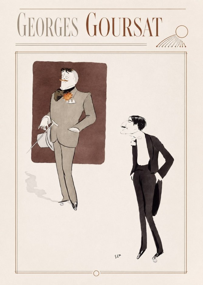 Georges Goursat High Society Caricature No6 - Plakát