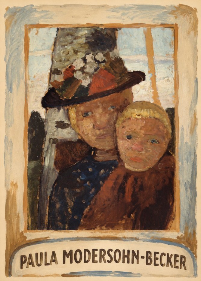 Paula Modersohn-Becker Mother and Child with Hat No3 - Plakát