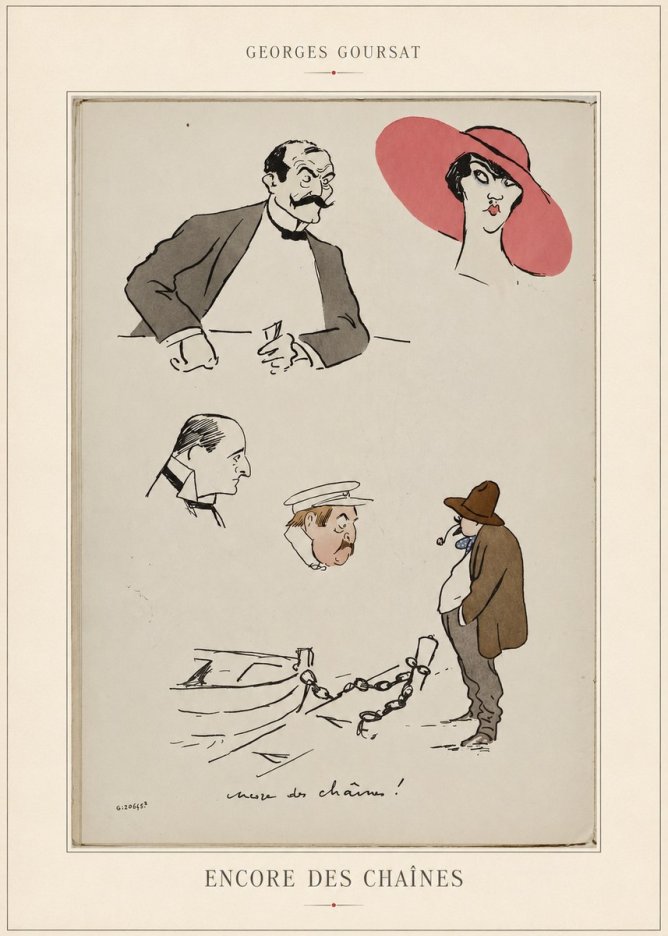 Georges Goursat Encore Des Chaînes! No4 - Plakát