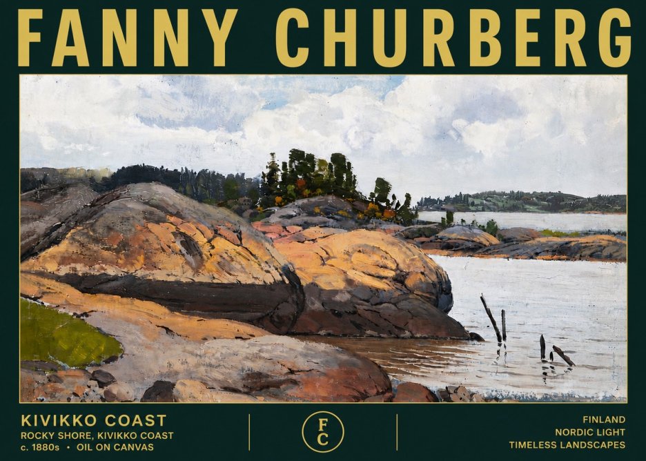 Fanny Churberg Rocky Shore · Kivikko Coast No5 - Plakát